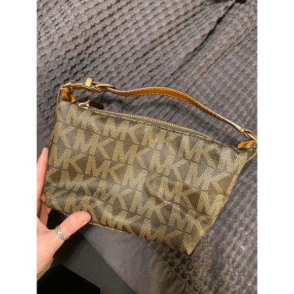 MICHAEL KORS BAGUETTE SHOULDER BAG PURSE BROWN LEATHER, AUTHENTIC VINTAGE - Picture 1 of 8